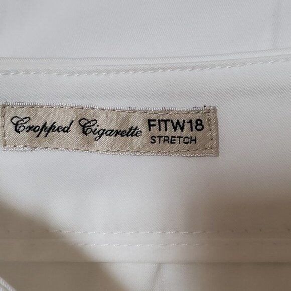 Max Mara NWT Weekend Cropped Cigarette Pants Cotton White Size 4 Stretch $260 - Picture 5 of 7